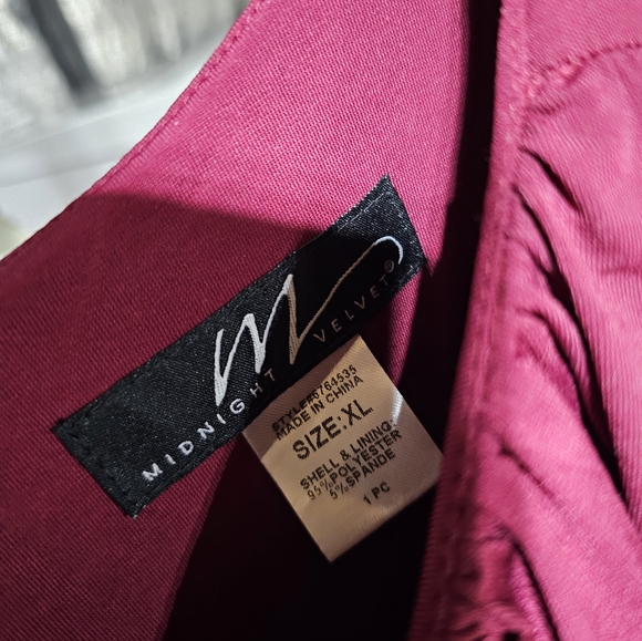 Long sleeve, draped Midnight Velvet dress - Picture 3 of 14